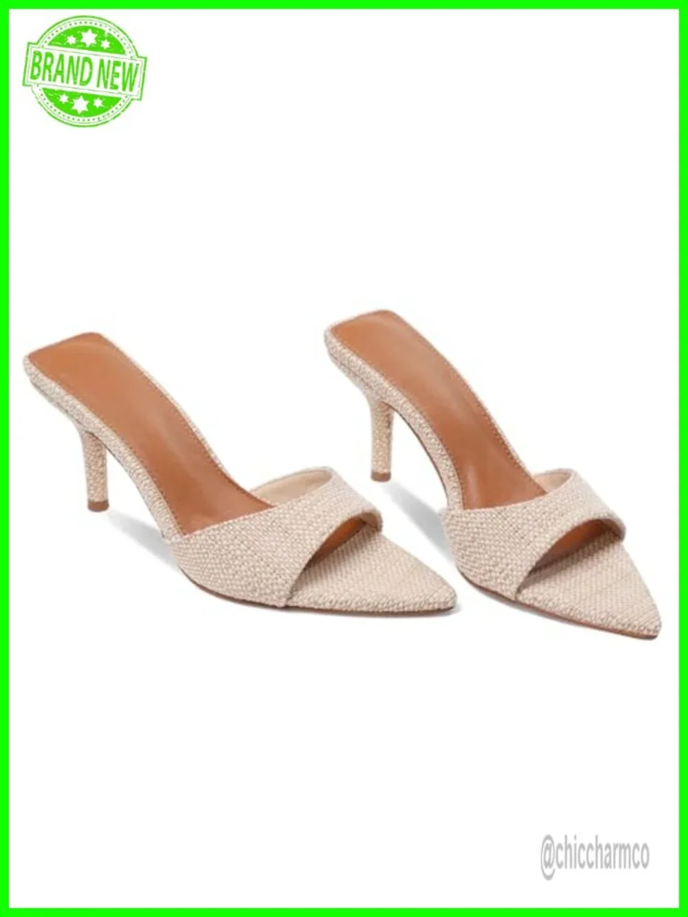Kitten Heels Mules Sandals Women Slip On Stiletto Slingback Open Peep Toe Party